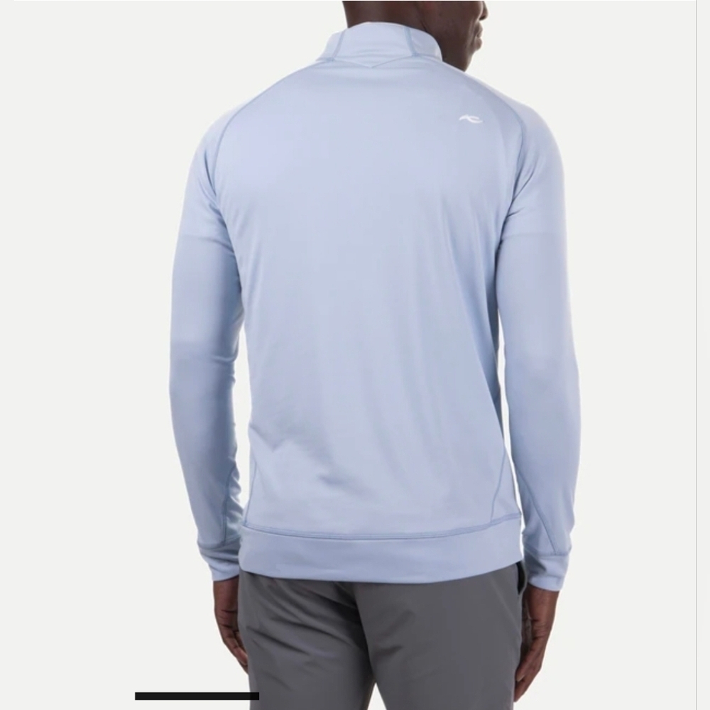 KJUS Keano Half-Zip Blue Fog Golf Mid Layer SPF Protector Men's Size Medium - Picture 2 of 14